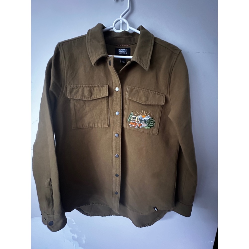 Alaskan Hardgear Duluth Trading Co Mens Small Olive Green Snap Shirt Jacket - Picture 1 of 9